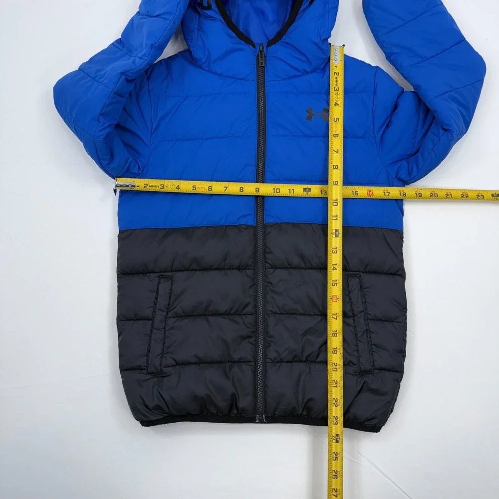 Under Armour Pronto Colorblock Puffer Jacket Boy Medium Youth Hooded Winter Coat